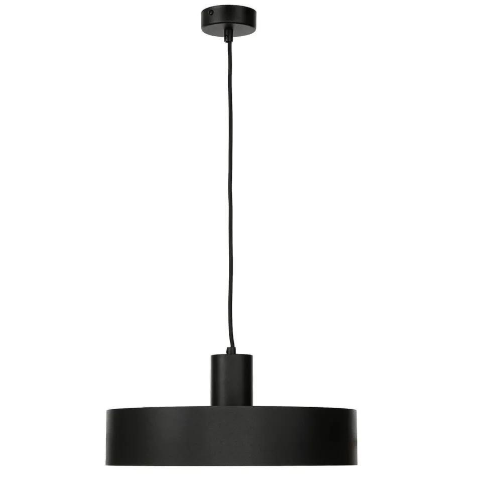 Stilvolle Pendellampe Rif Schwarz breiter Schirm