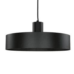 Stilvolle Pendellampe Rif Schwarz breiter Schirm