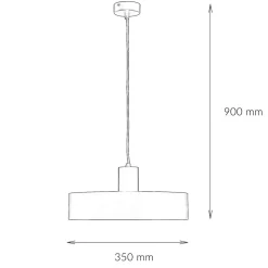 Stilvolle Pendellampe Rif Schwarz breiter Schirm
