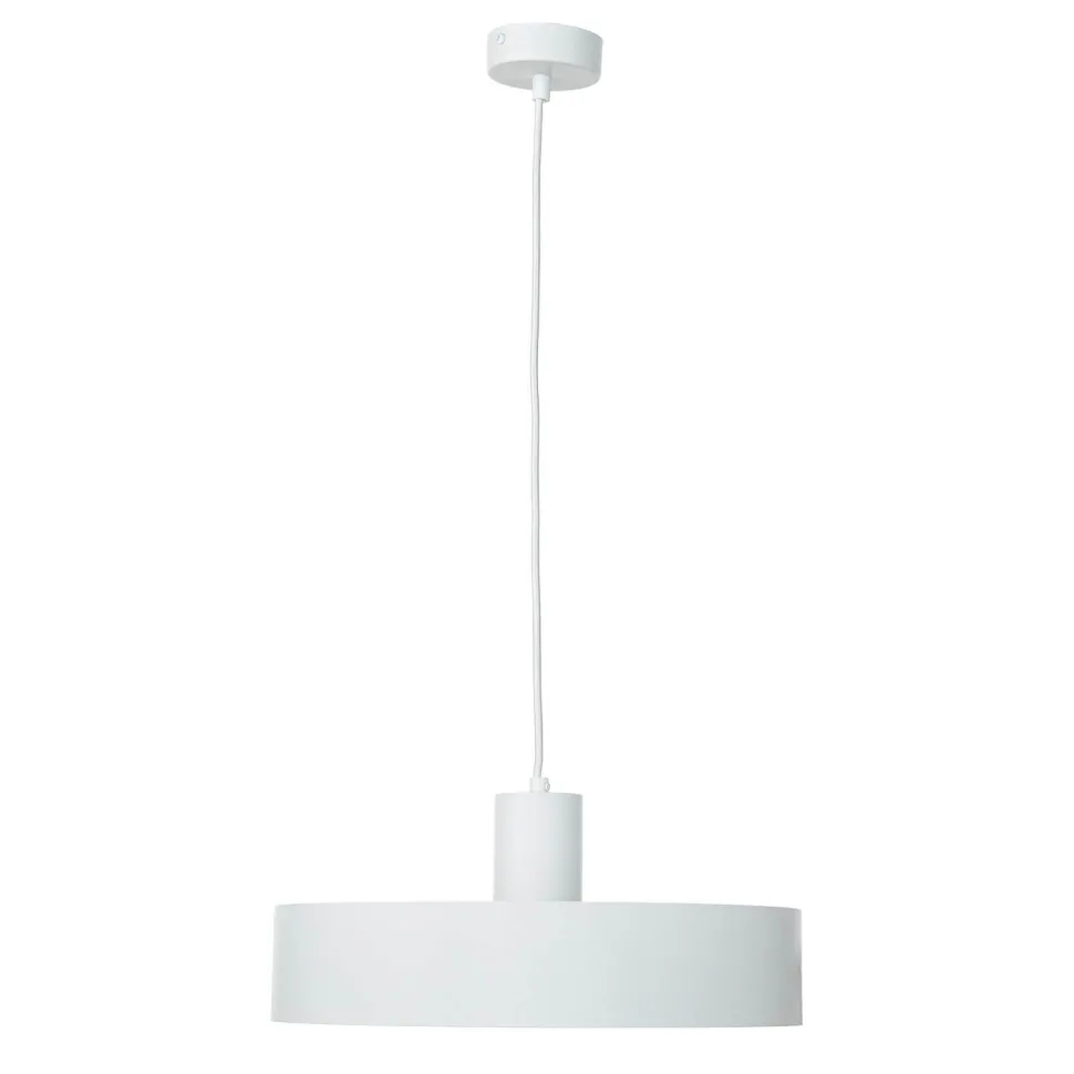 Stilvolle Pendellampe Rif Weiß breite Schirmform