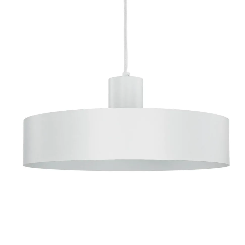 Stilvolle Pendellampe Rif Weiß breite Schirmform