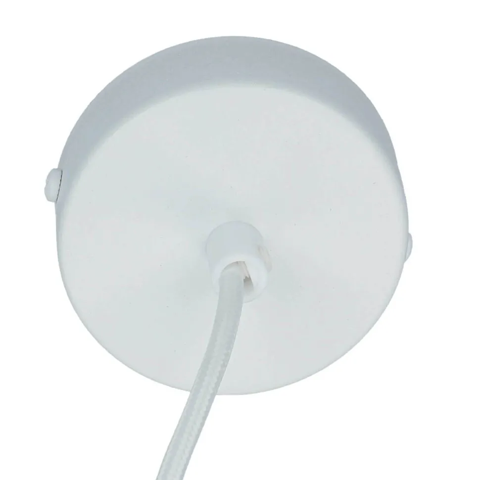 Stilvolle Pendellampe Rif Weiß breite Schirmform