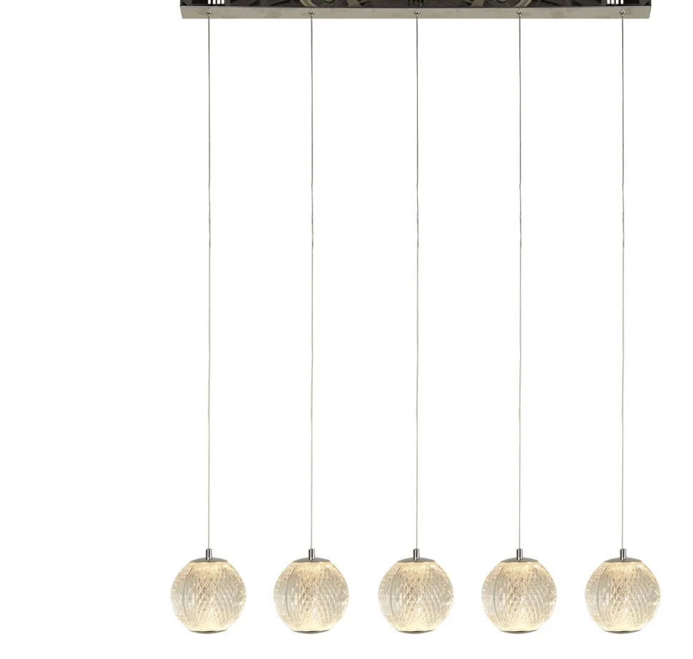 Stilvolle Pendelleuchte in Chrom Metall G9 100 cm lang