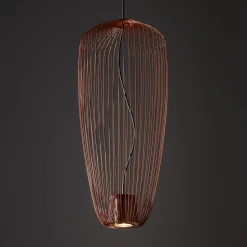 Stilvolle Pendelleuchte Metall Terrakotta L:27 cm GU10