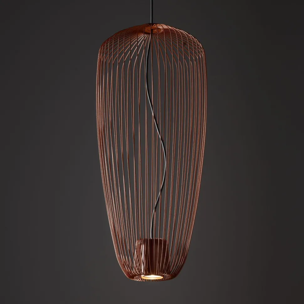 Stilvolle Pendelleuchte Metall Terrakotta L:27 cm GU10