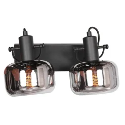 Stilvoller Deckenstrahler Schwarz Rauchgrau E27 L:40 cm