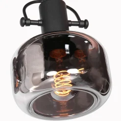 Stilvoller Deckenstrahler Schwarz Rauchgrau E27 L:40 cm