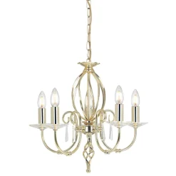 Stilvoller Lüster in Messing mit Kristall CANDELA