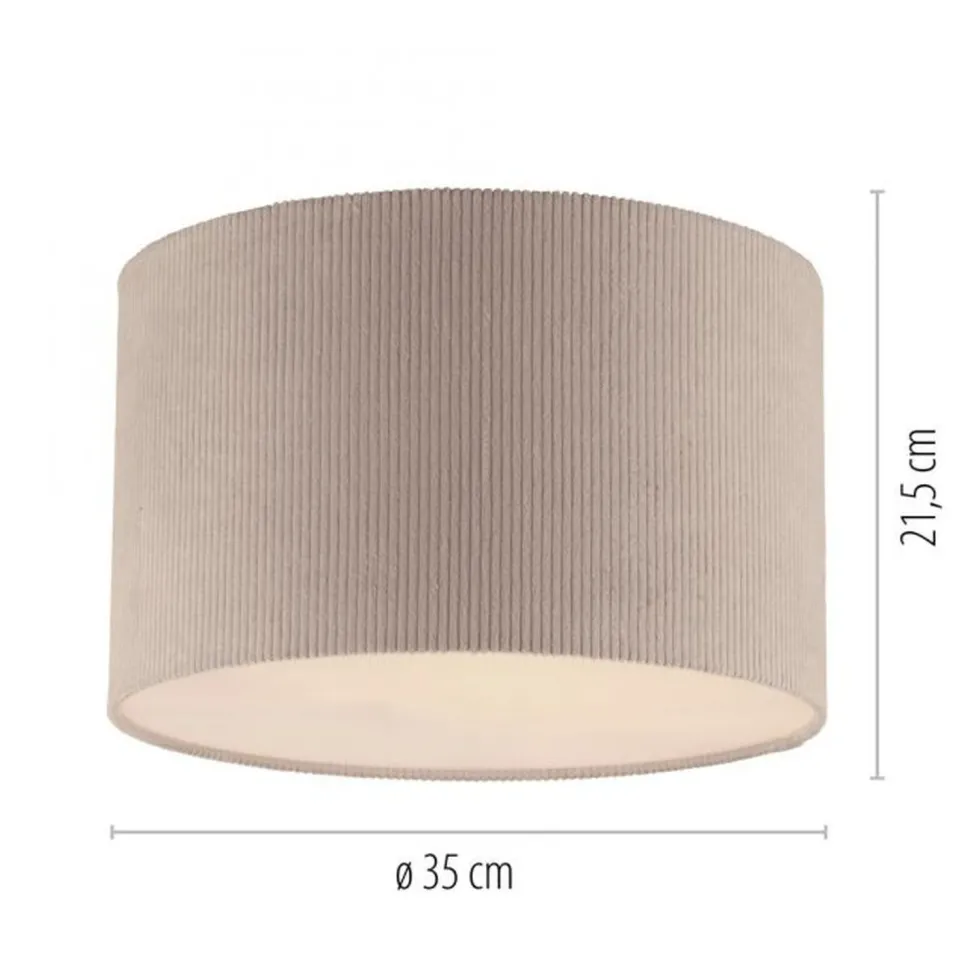 Stoff Deckenlampe blendarm Beige E27 Ø35 cm gemütlich