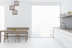 Stoff Hängelampe blendarm Schwarz Beige E27 Ø45 cm rund