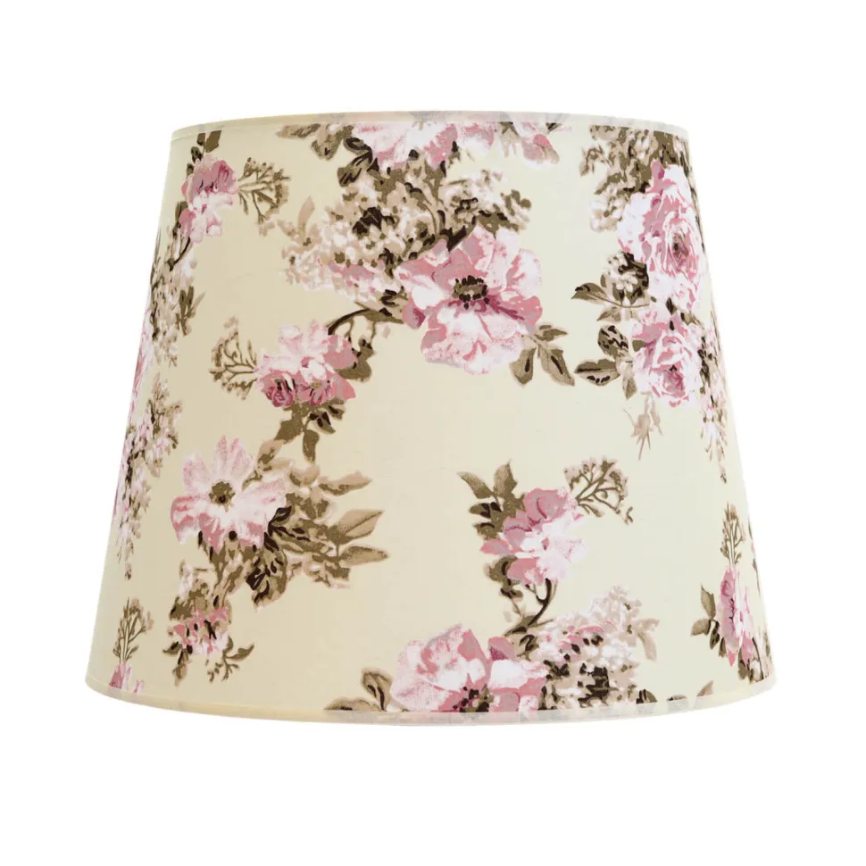 Stoff Lampenschirm Stehlampe Weiß Rosa Blumen E27