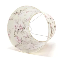 Stoff Lampenschirm Stehlampe Weiß Rosa Blumen E27
