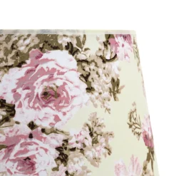 Stoff Lampenschirm Stehlampe Weiß Rosa Blumen E27