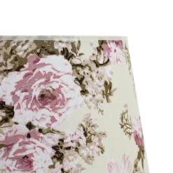Stoff Lampenschirm Weiß Rosa E27 Pendelleuchte