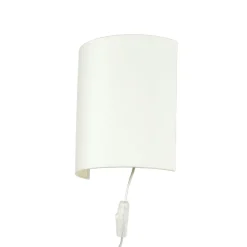 Stoff Wandlampe mit Kabel Schalter Weiß ALICE