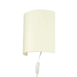 Stoff Wandleuchte mit Kabel Schalter Creme ALICE