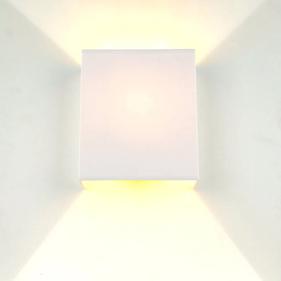 Stoff Wandleuchte Weiß eckig Loft Modern E27 ALICE