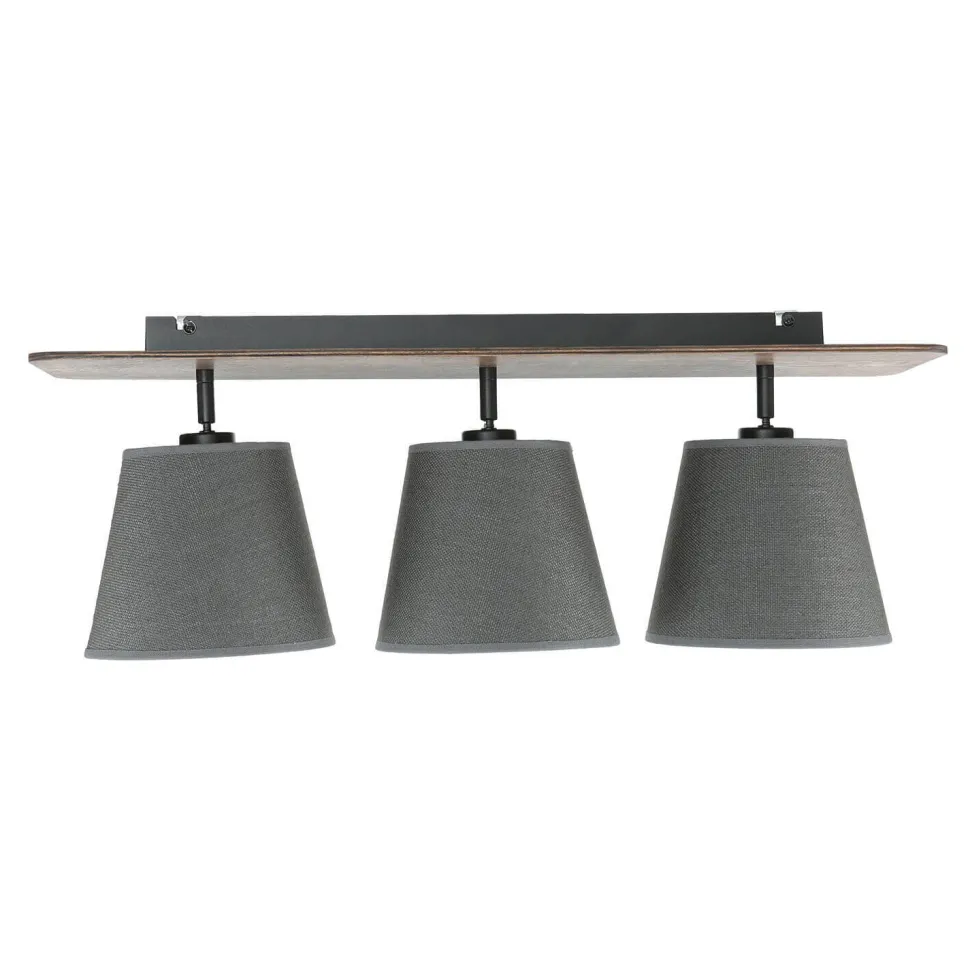 Stoffschirm Deckenleuchte AWINION in Grau 3-flmg