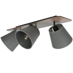 Stoffschirm Deckenleuchte AWINION in Grau 3-flmg