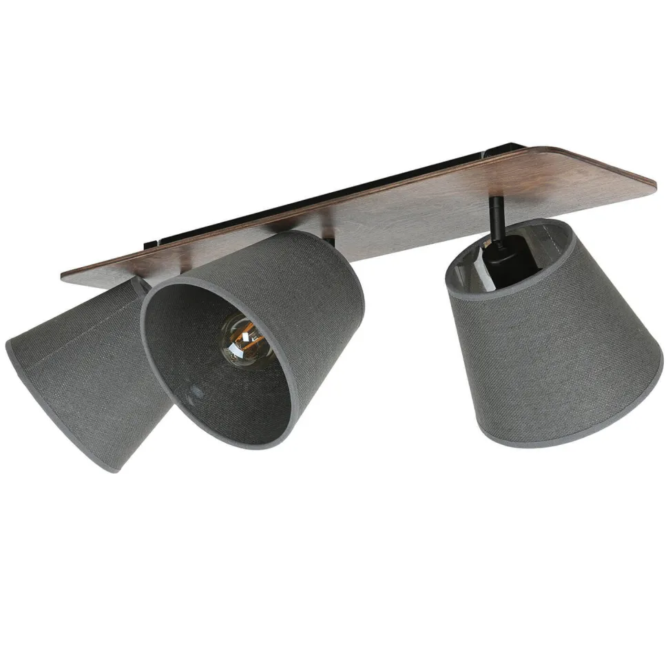 Stoffschirm Deckenleuchte AWINION in Grau 3-flmg