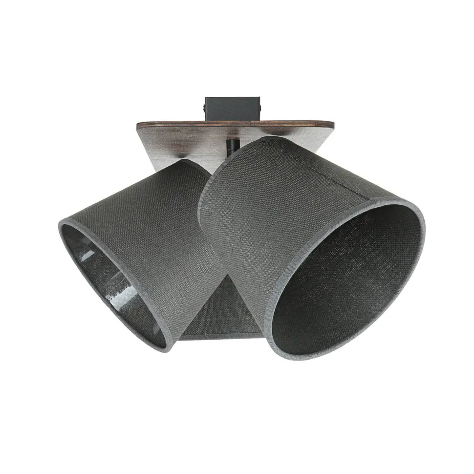 Stoffschirm Deckenleuchte AWINION in Grau 3-flmg