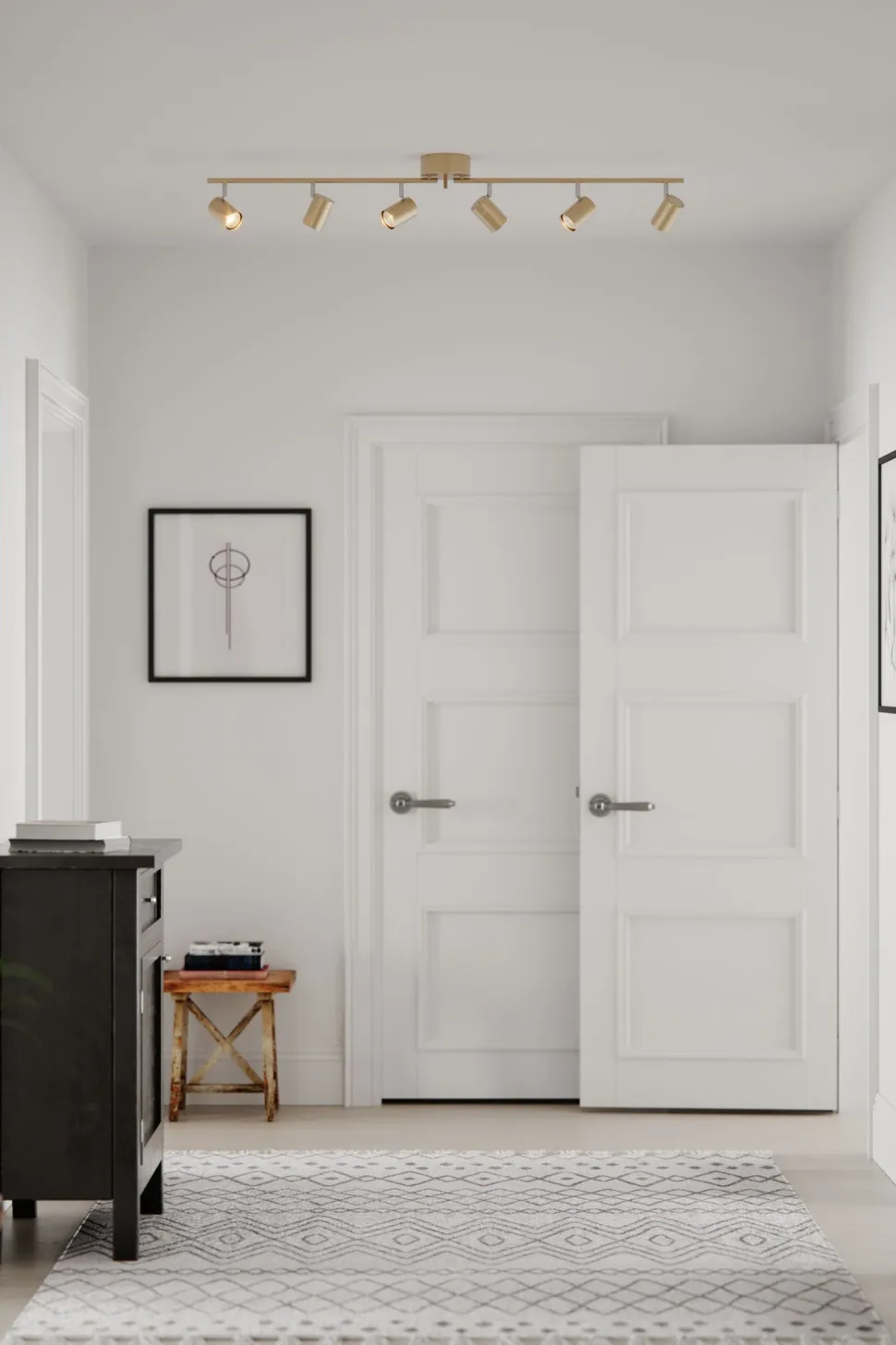 Strahler Metall GU10 verstellbar in Gold 124 cm lang Retro