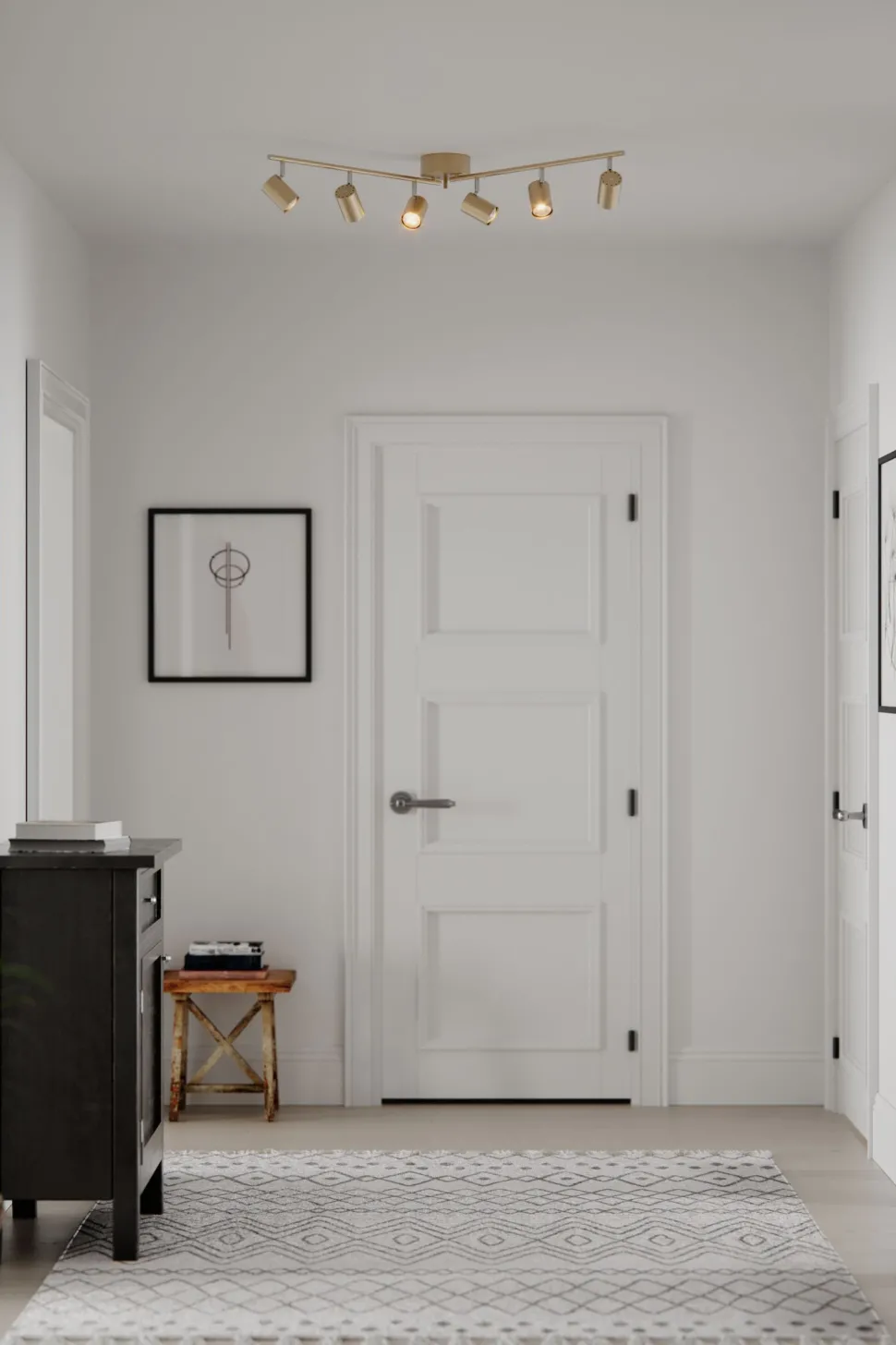 Strahler Metall GU10 verstellbar in Gold 124 cm lang Retro