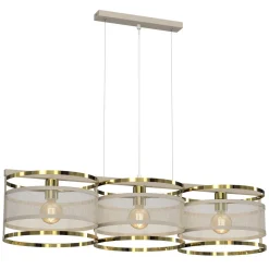 Stylische Hängelampe in Beige Gold 92 cm lang Loft