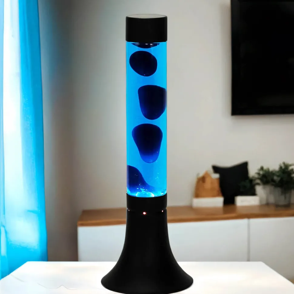 Stylische Lavalampe YVONNE Blau H:38cm dekorativ