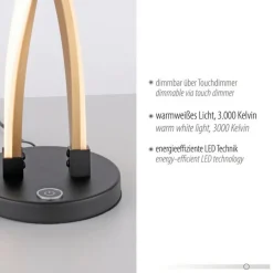 Stylische LED Tischlampe Schwarz Gold dimmbar mit Touch