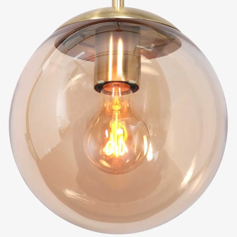 Stylische Pendelleuchte Schwarz Bernstein E27 Ø30 cm