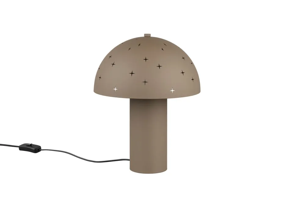 Stylische Tischlampe Taupe Metall E14 32,5 cm Sterne