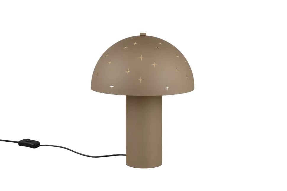 Stylische Tischlampe Taupe Metall E14 32,5 cm Sterne
