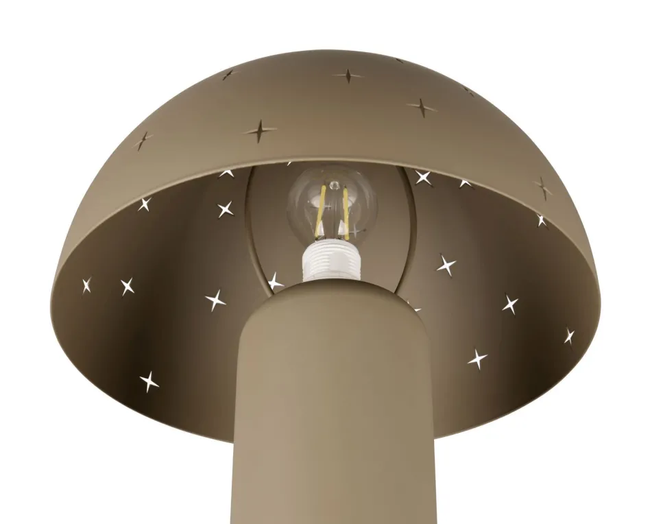 Stylische Tischlampe Taupe Metall E14 32,5 cm Sterne