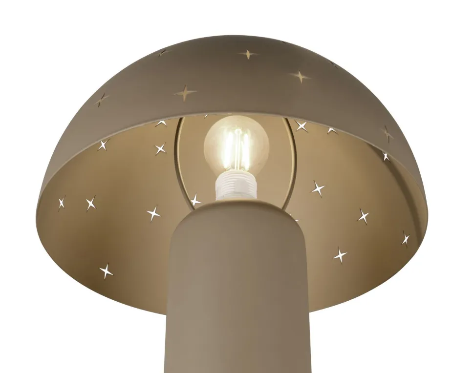 Stylische Tischlampe Taupe Metall E14 32,5 cm Sterne