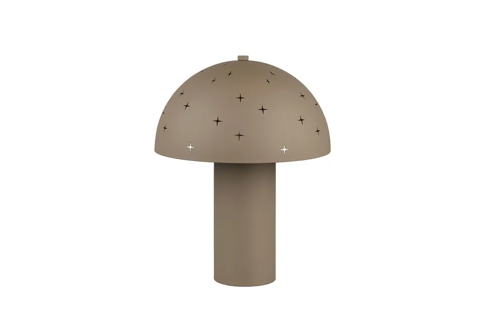 Stylische Tischlampe Taupe Metall E14 32,5 cm Sterne