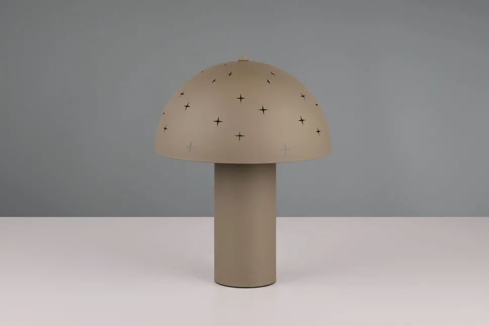 Stylische Tischlampe Taupe Metall E14 32,5 cm Sterne