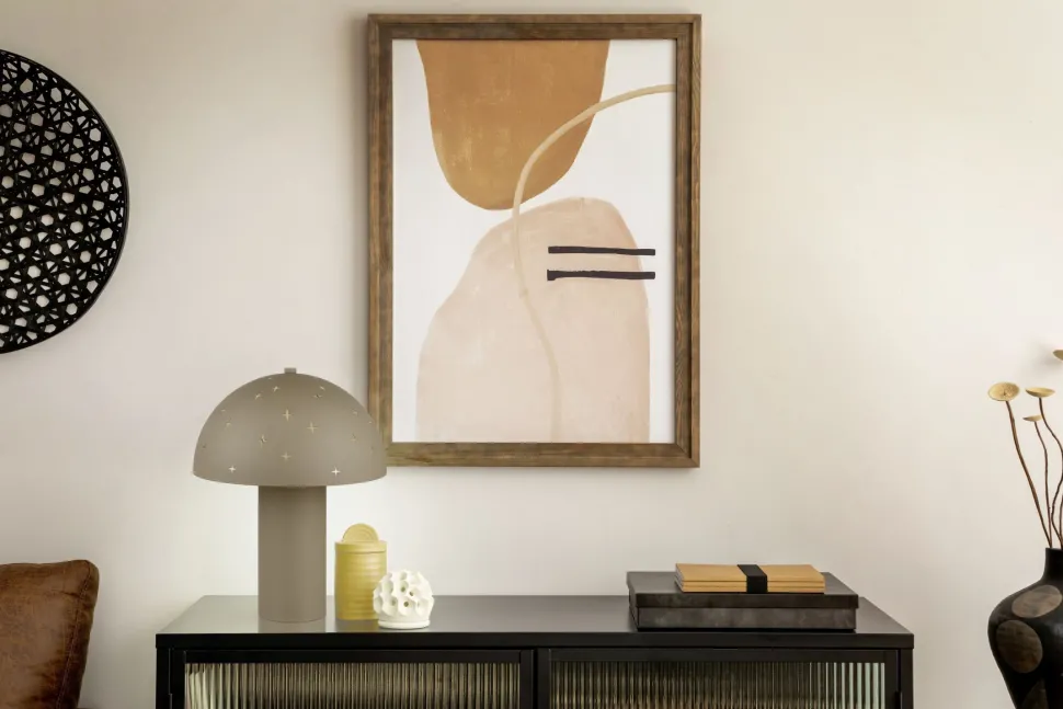 Stylische Tischlampe Taupe Metall E14 32,5 cm Sterne