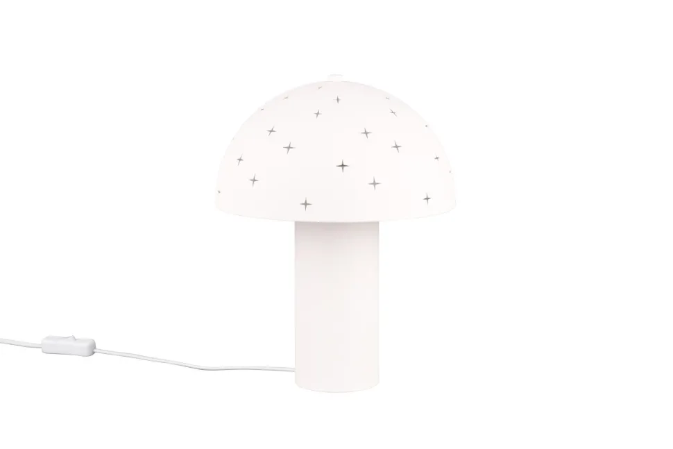 Stylische Tischleuchte Weiß Metall E14 32,5 cm Sterne