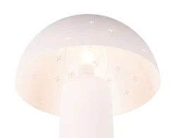 Stylische Tischleuchte Weiß Metall E14 32,5 cm Sterne