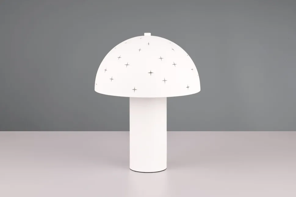 Stylische Tischleuchte Weiß Metall E14 32,5 cm Sterne