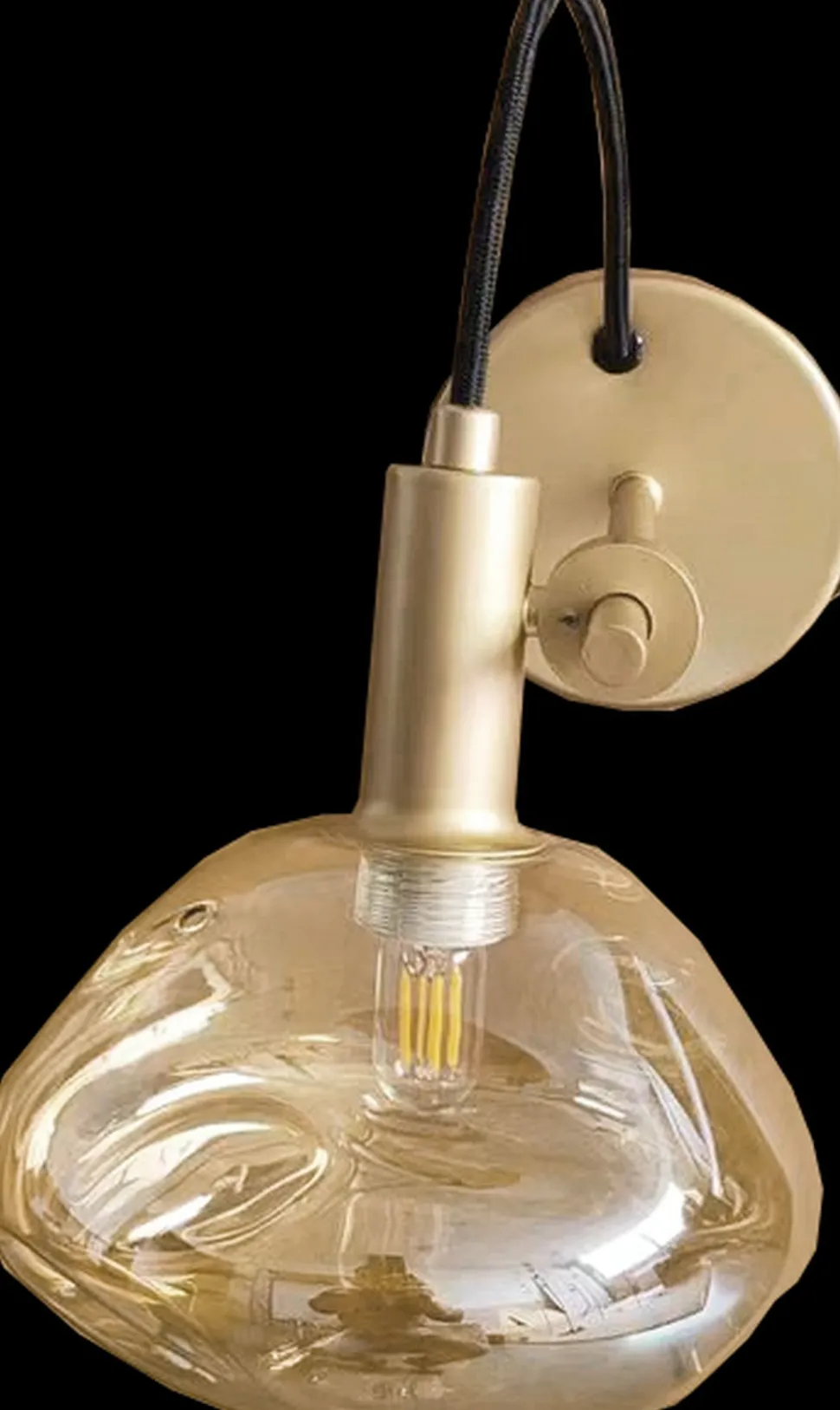 Stylische Wandlampe mit Schalter in Gold H:21 cm E14