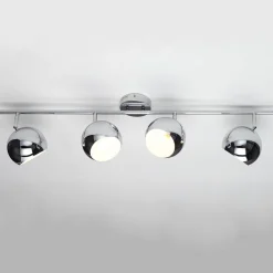 Stylischer Deckenstrahler Chrom Retro lang E14