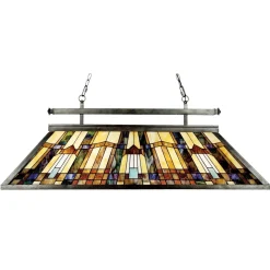 Tiffany Pendelleuchte Buntglas L120cm Billardlampe