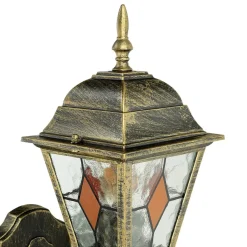 Tiffany Stil Lampe außen Gold Antik E27 SALZBURG