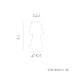 Tischlampe außen 45 cm IP65 Weiß E27 Stecker Kabel 6000K