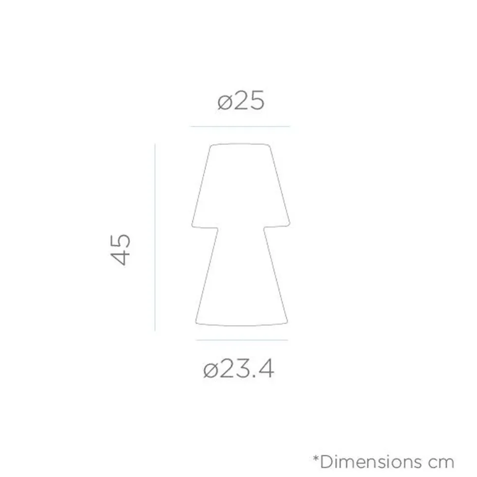 Tischlampe außen 45 cm IP65 Weiß E27 Stecker Kabel 6000K