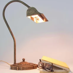 Tischlampe Bronze Hell aus Echt-Messing Premium