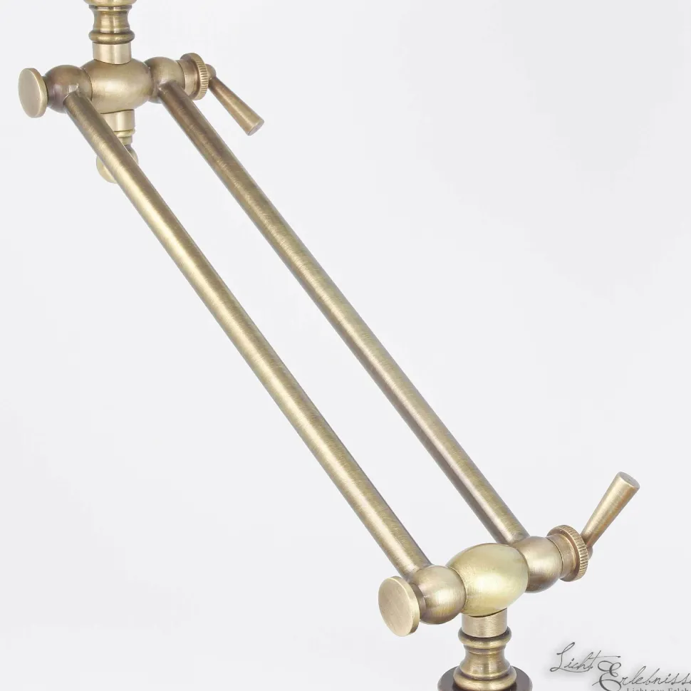 Tischlampe Bronze Hell Stoffschirm Snodo