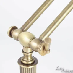 Tischlampe Bronze Hell Stoffschirm Snodo